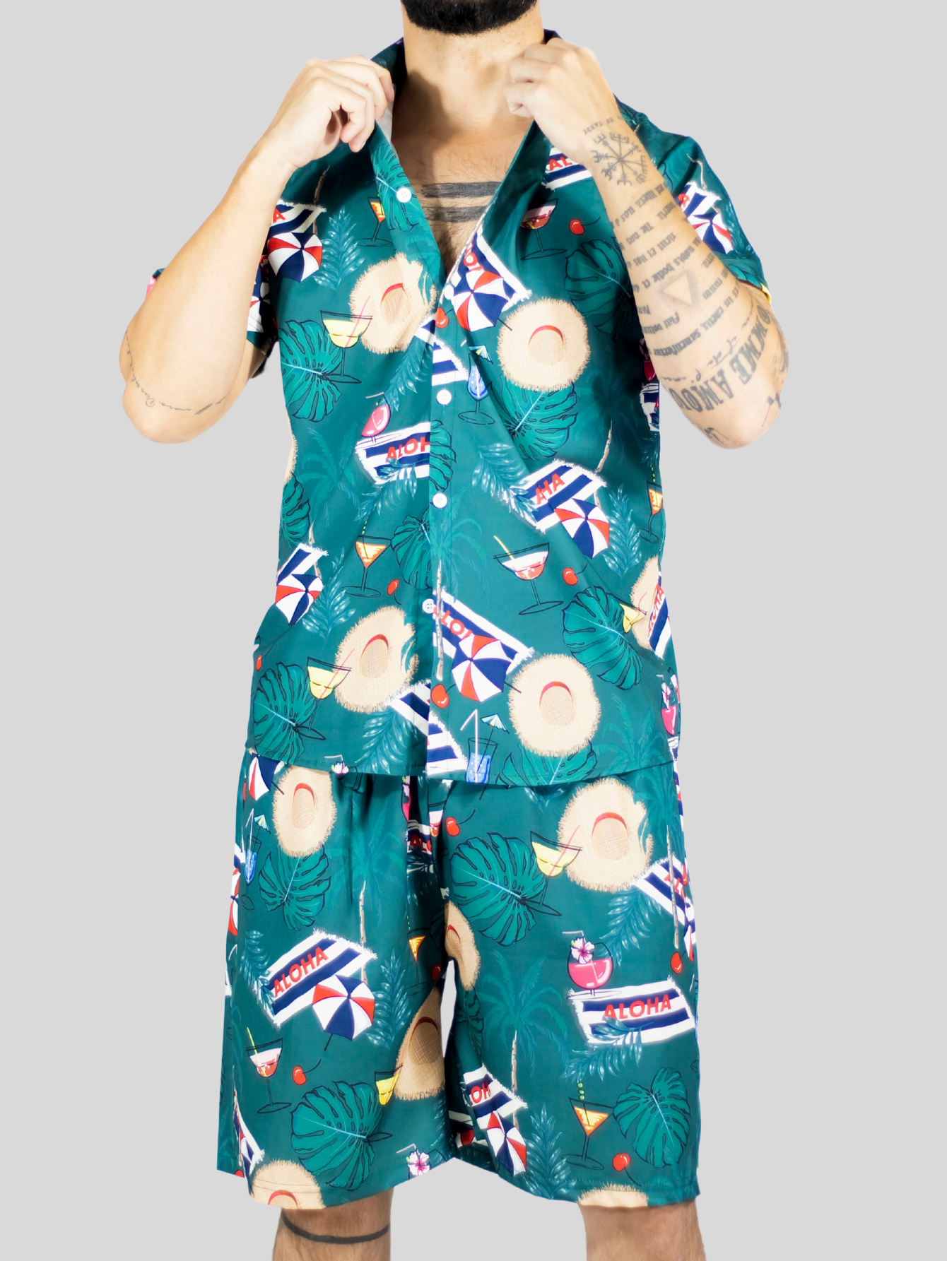 Foto 6 | Conjunto Hombre Verano Camisa Y Short A Juego Conj-076 Diseño 5 Alberca Playa Y Calor