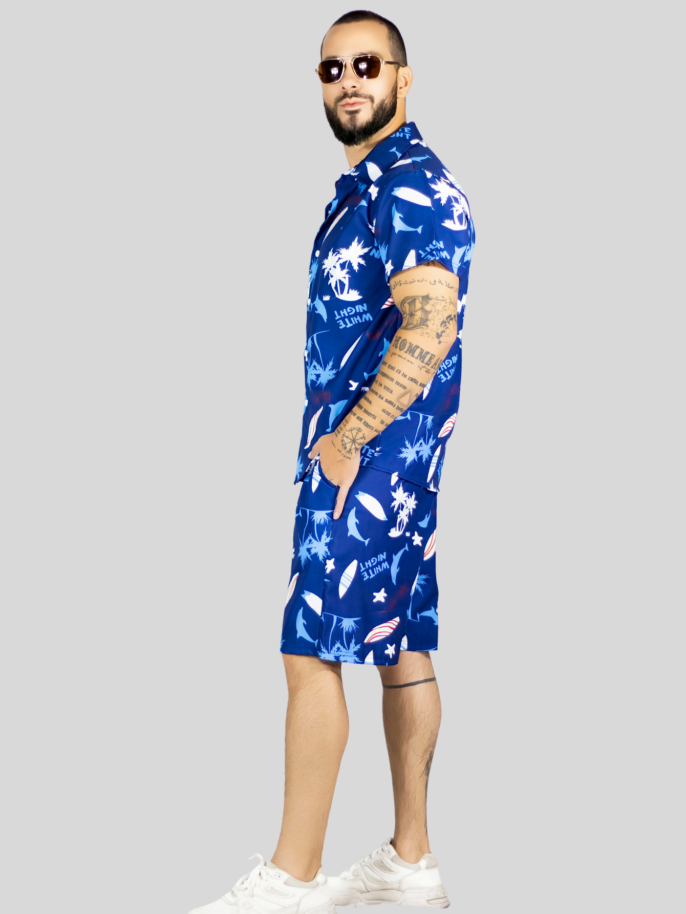 Foto 5 pulgar | Conjunto Hombre Verano Camisa Y Short A Juego Conj-076 Diseño 7 Alberca Playa Y Calor
