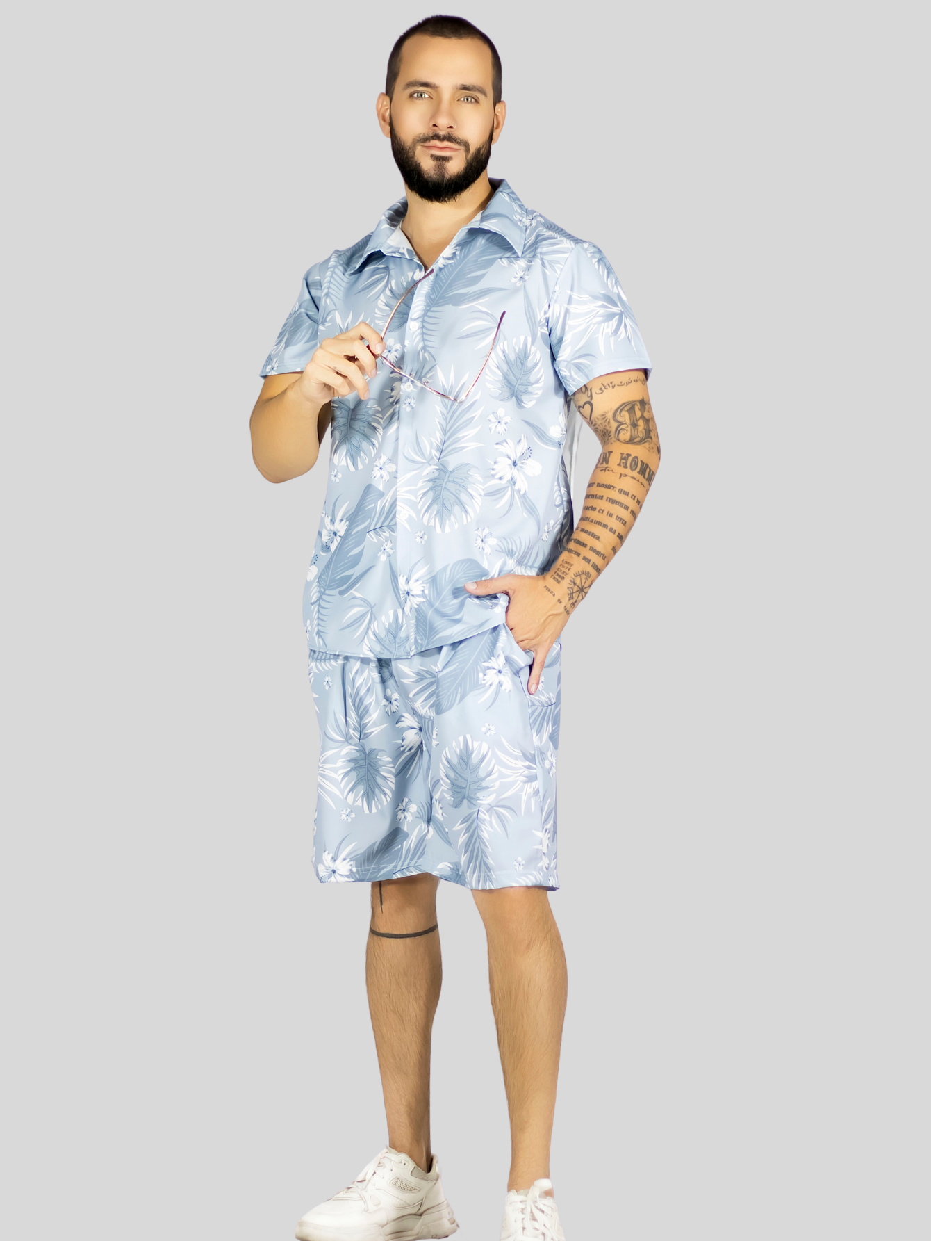Foto 6 pulgar | Conjunto Hombre Verano Camisa Y Short A Juego Conj-076 Diseño 11 Alberca Playa Y Calor