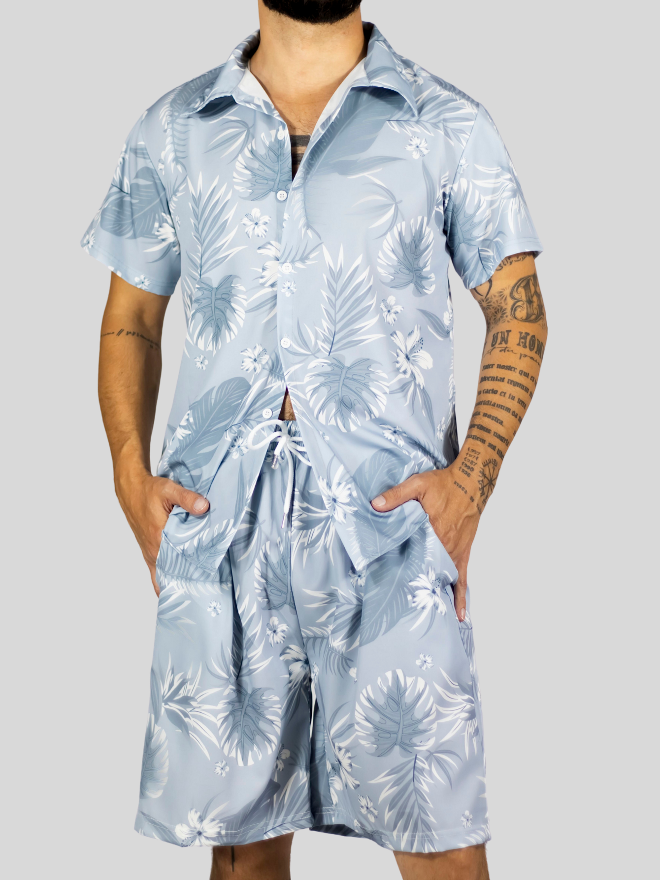Foto 7 pulgar | Conjunto Hombre Verano Camisa Y Short A Juego Conj-076 Diseño 11 Alberca Playa Y Calor
