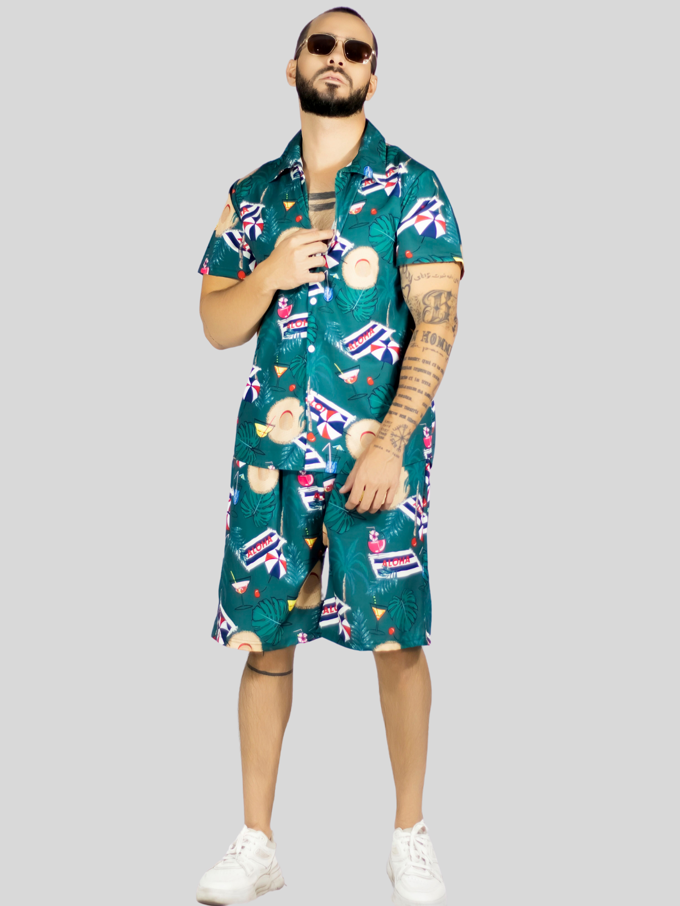 Foto 5 | Conjunto Hombre Verano Camisa Y Short A Juego Conj-076 Diseño 5 Alberca Playa Y Calor