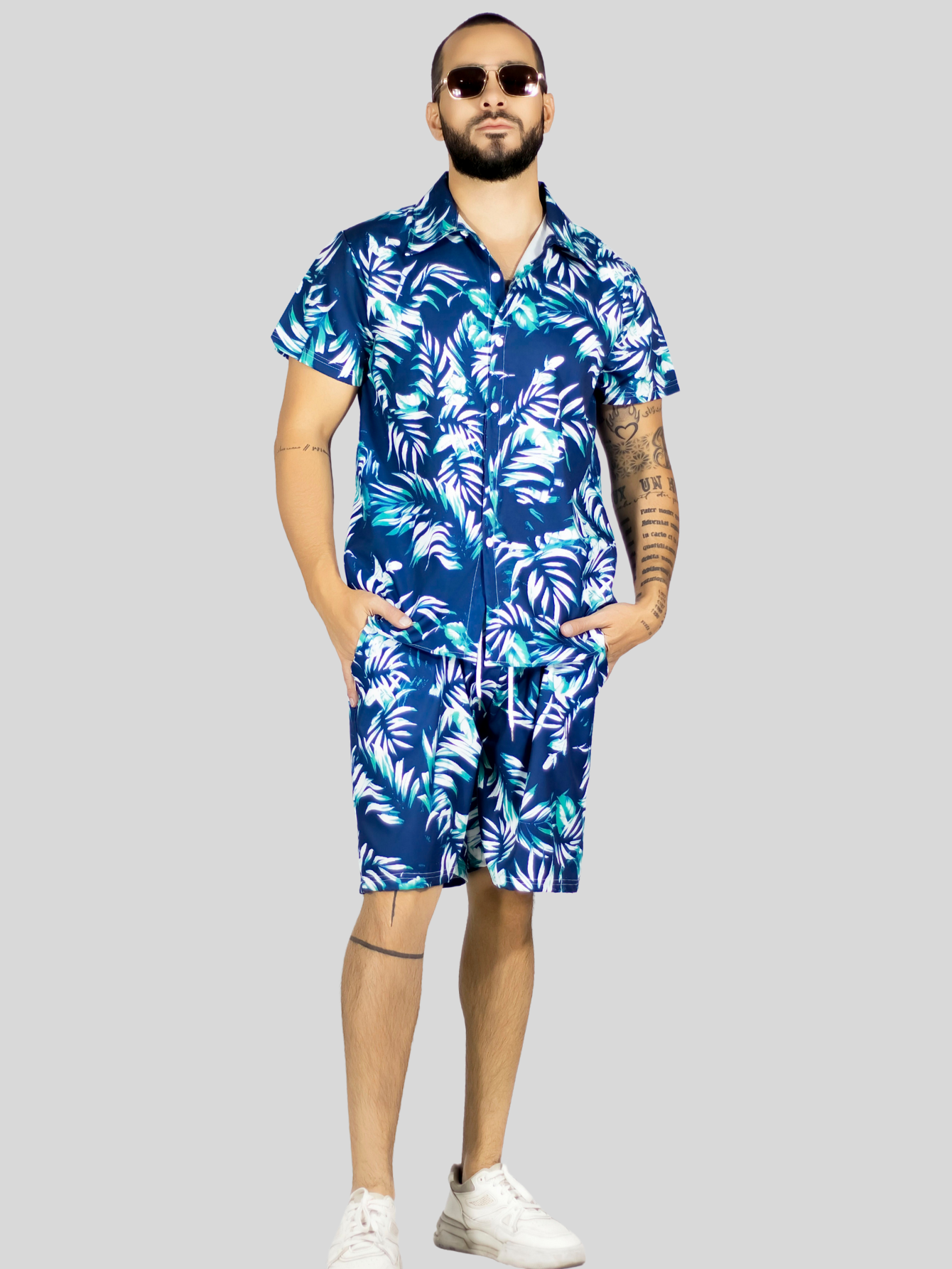 Foto 6 pulgar | Conjunto Hombre Verano Camisa Y Short A Juego Conj-076 Diseño 1 Alberca Playa Y Calor