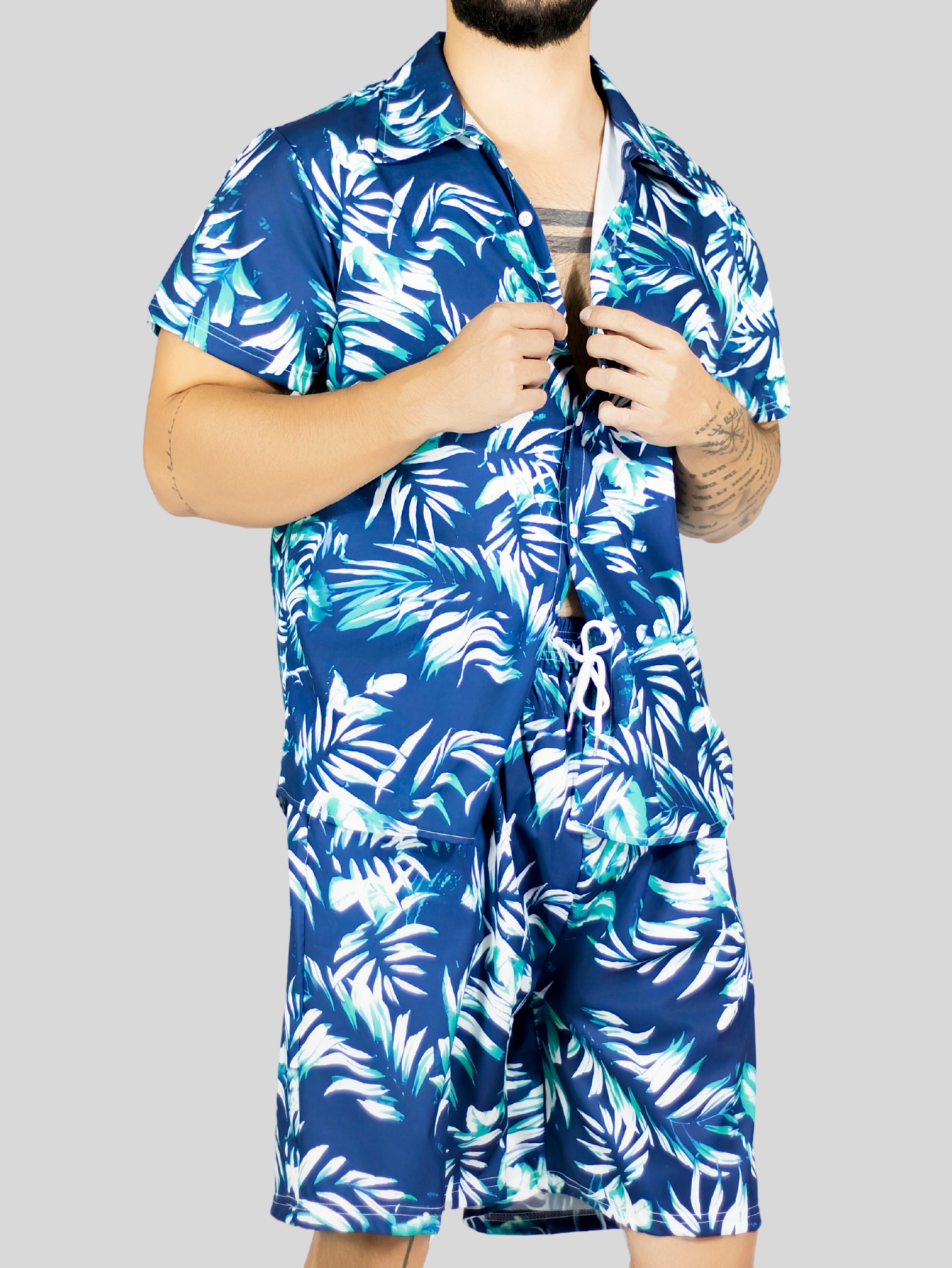 Foto 7 pulgar | Conjunto Hombre Verano Camisa Y Short A Juego Conj-076 Diseño 1 Alberca Playa Y Calor