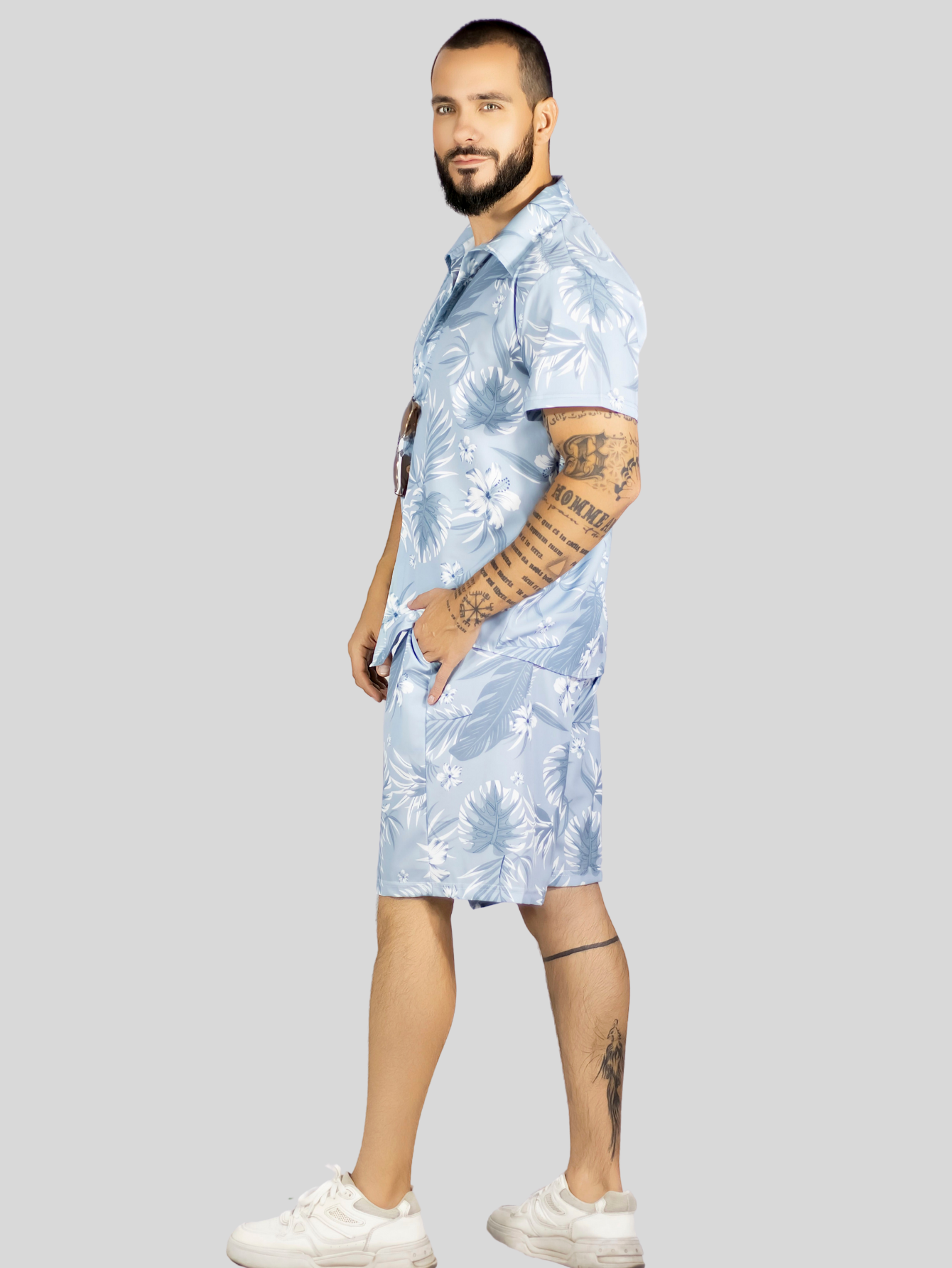 Foto 5 pulgar | Conjunto Hombre Verano Camisa Y Short A Juego Conj-076 Diseño 11 Alberca Playa Y Calor