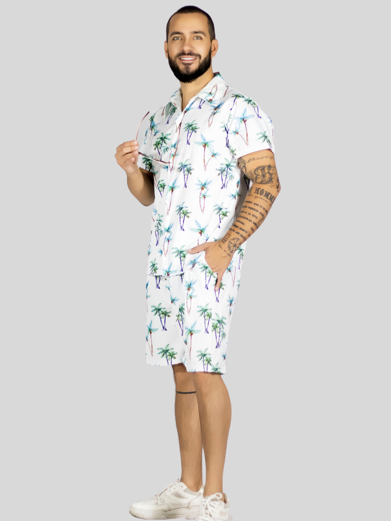 Foto 5 pulgar | Conjunto Hombre Verano Camisa Y Short A Juego Conj-076 Diseño 2 Alberca Playa Y Calor
