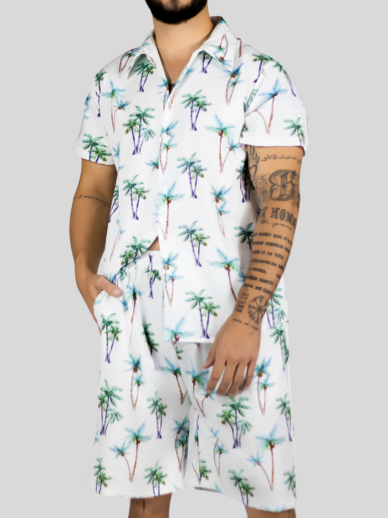 Foto 8 pulgar | Conjunto Hombre Verano Camisa Y Short A Juego Conj-076 Diseño 2 Alberca Playa Y Calor