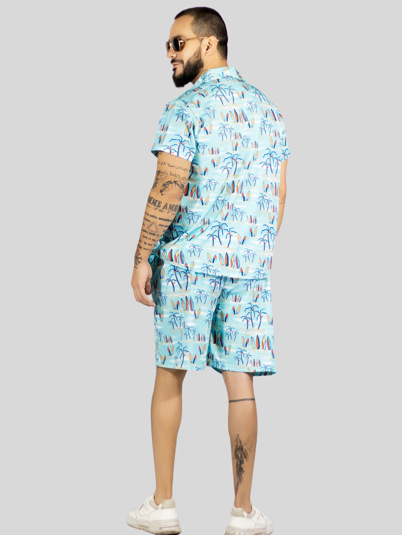 Foto 4 pulgar | Conjunto Hombre Verano Camisa Y Short A Juego Conj-076 Diseño 10 Alberca Playa Y Calor