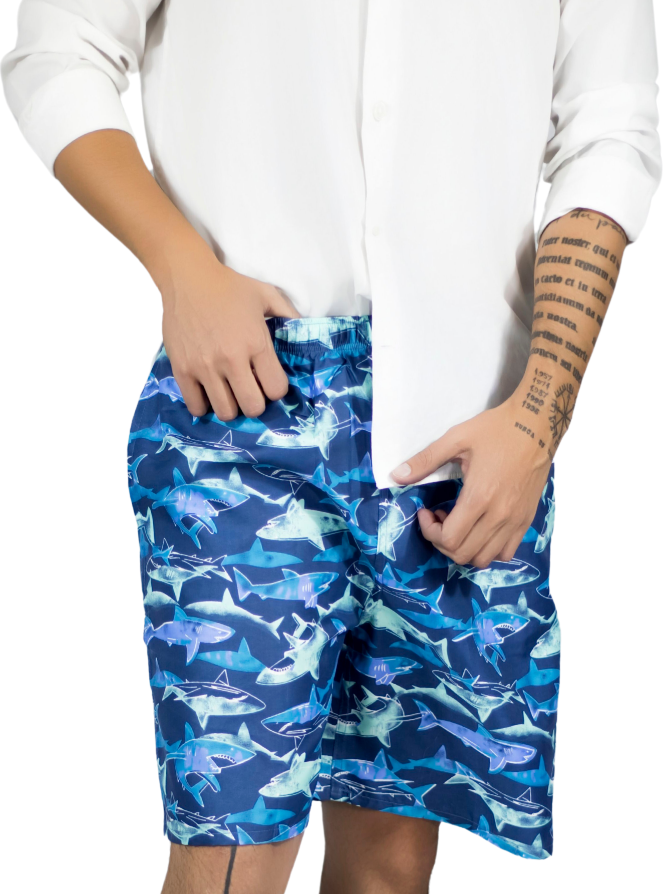 Foto 2 pulgar | Short Hombre Traje De Baño O Casual Sh-059 D7 Cintura Ajustable Y Bolsas