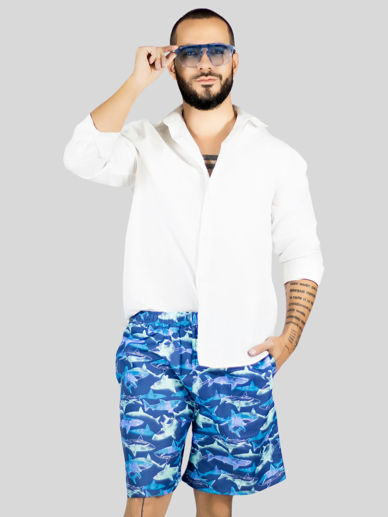 Foto 7 pulgar | Short Hombre Traje De Baño O Casual Sh-059 D7 Cintura Ajustable Y Bolsas