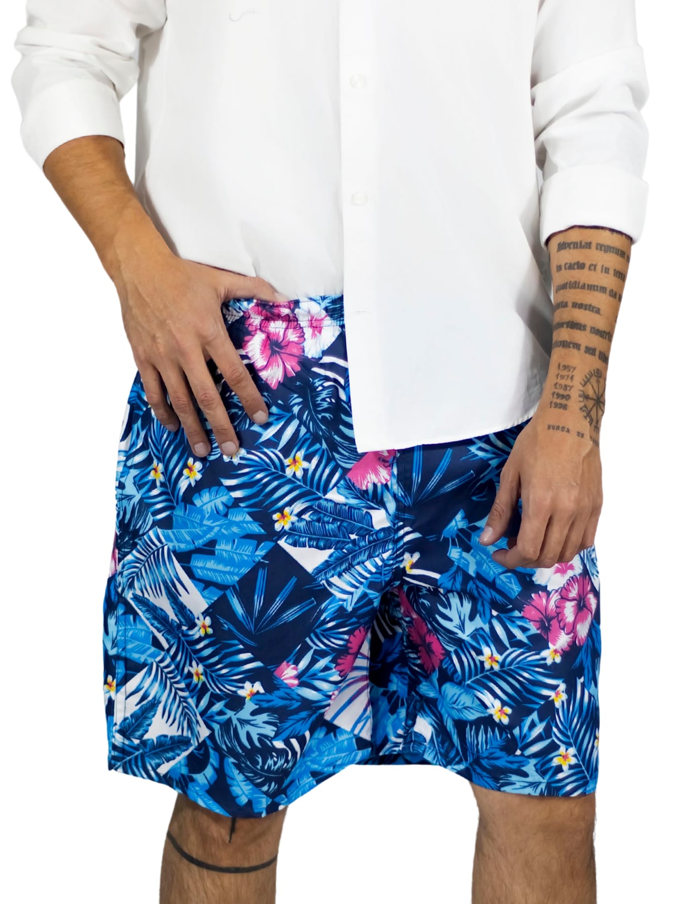 Short Hombre Traje De Baño O Casual Sh-059 D3 Cintura Ajustable Y Bolsas $229