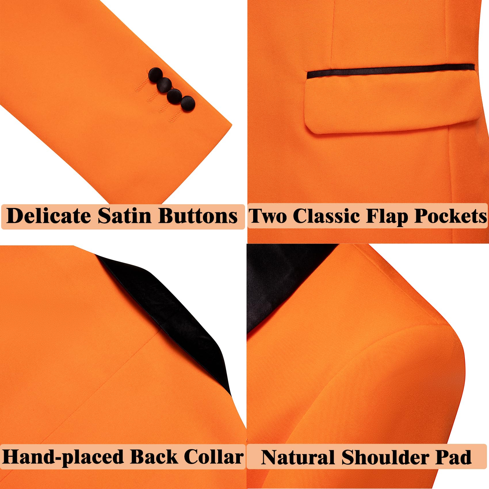 Foto 4 | Chazer Barry.wang Naranja Para Hombre Con Solapa A Medida - Venta Internacional.