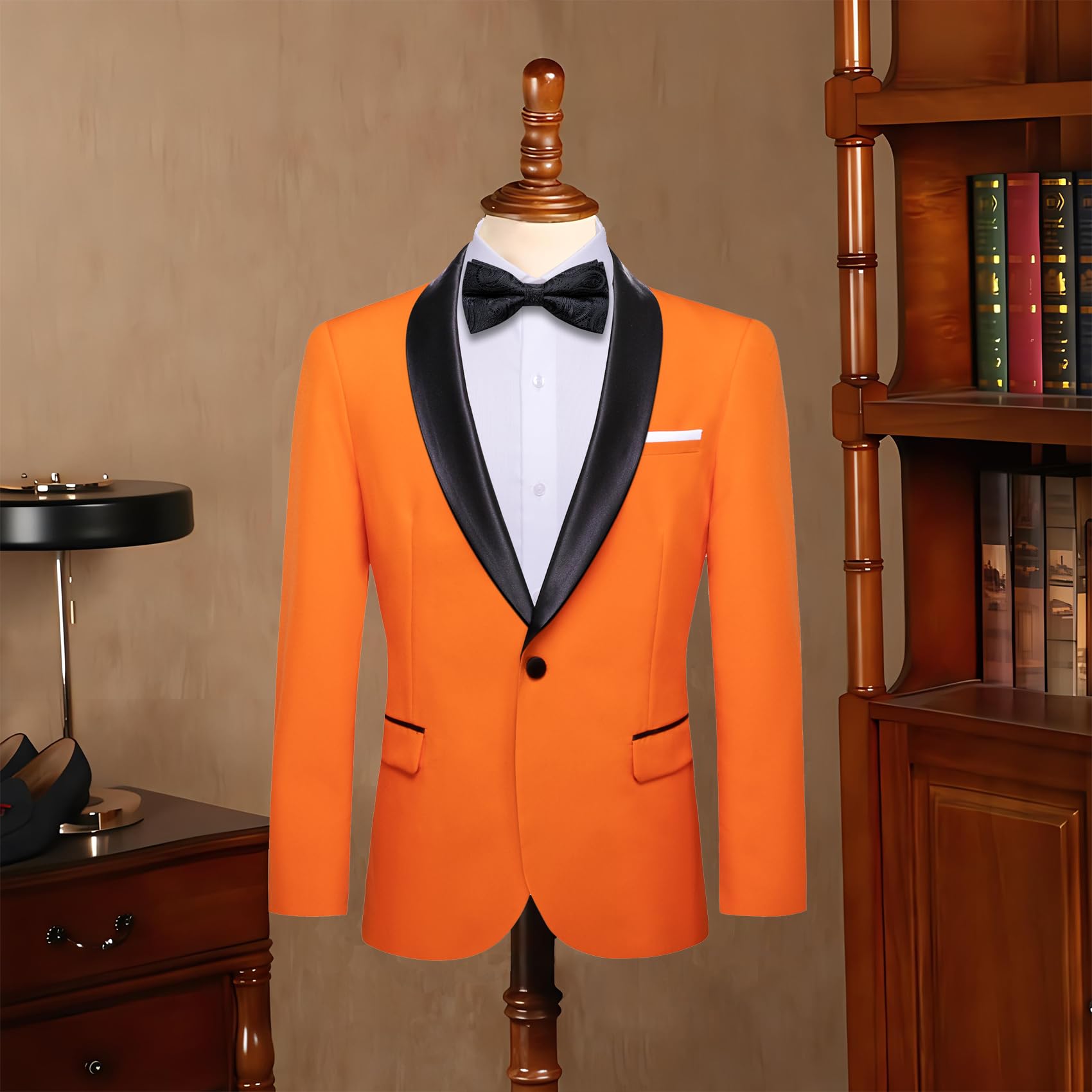 Foto 6 | Chazer Barry.wang Naranja Para Hombre Con Solapa A Medida - Venta Internacional.