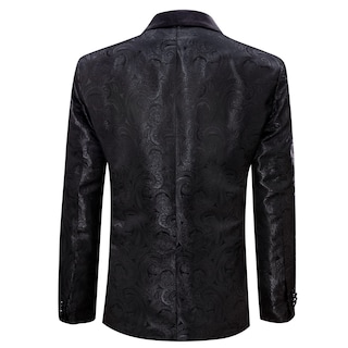Foto 3 | Chaqueta Tipo Blazer, Estilo Esmoquin Barry.wang, Estampado Floral, Cachemir, Para Hombre - Venta Internacional.
