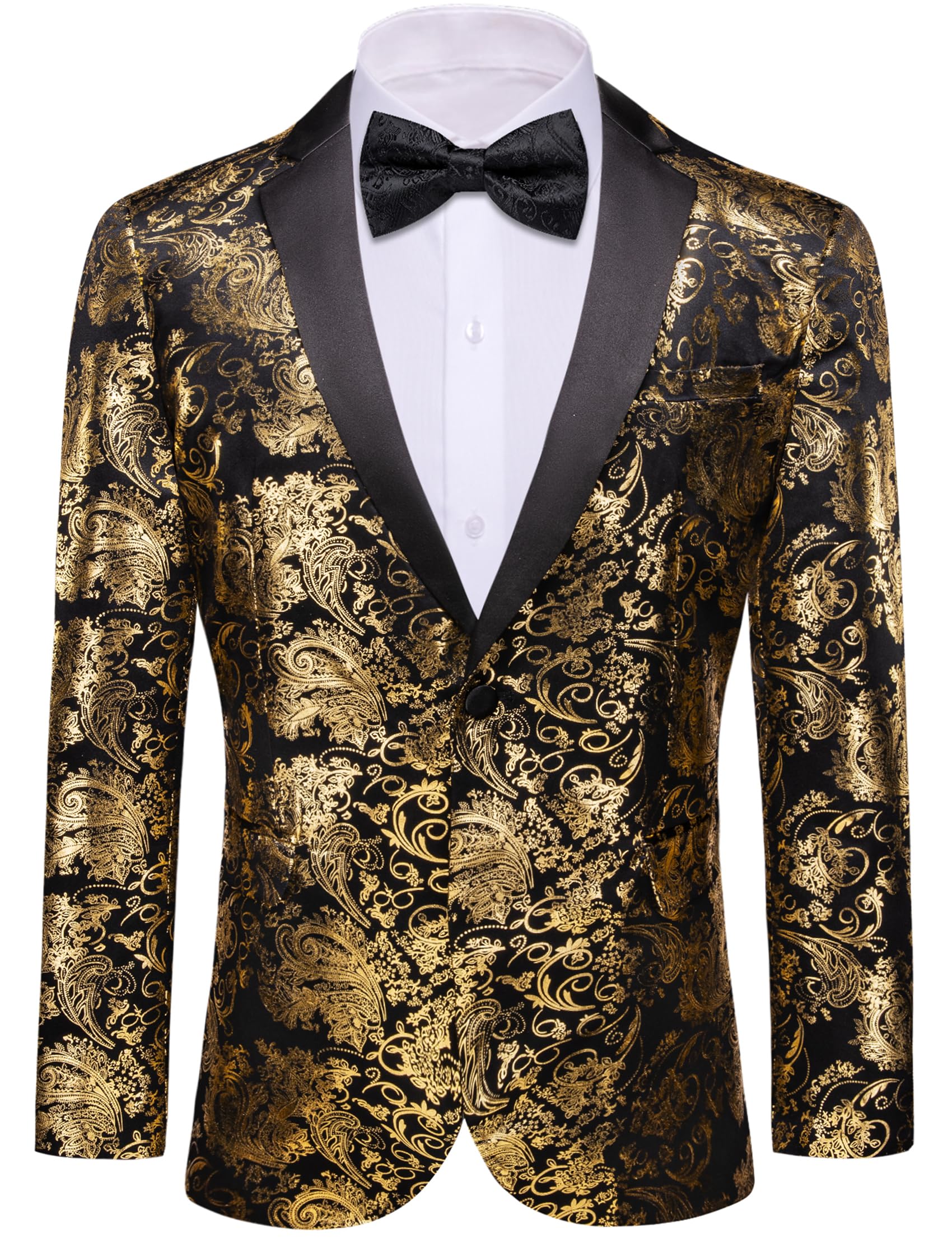 Chaqueta Deportiva Barry. Esmoquin Ligero Con Estampado Floral, Color Dorado, Para Hombre, De Wang - Venta Internaciona