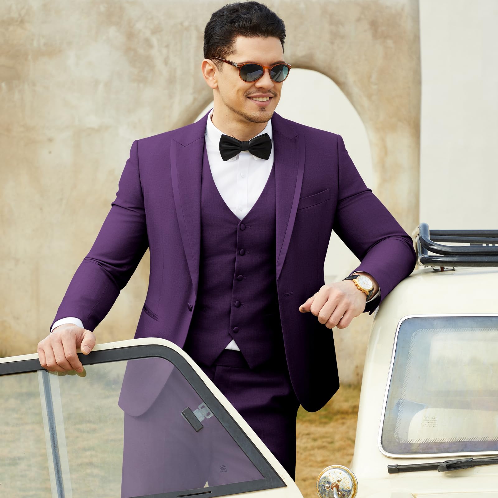 Foto 5 pulgar | Traje De Esmoquin Ween Charm De 3 Piezas, Ajustado, Morado, Para Hombre - Venta Internacional.