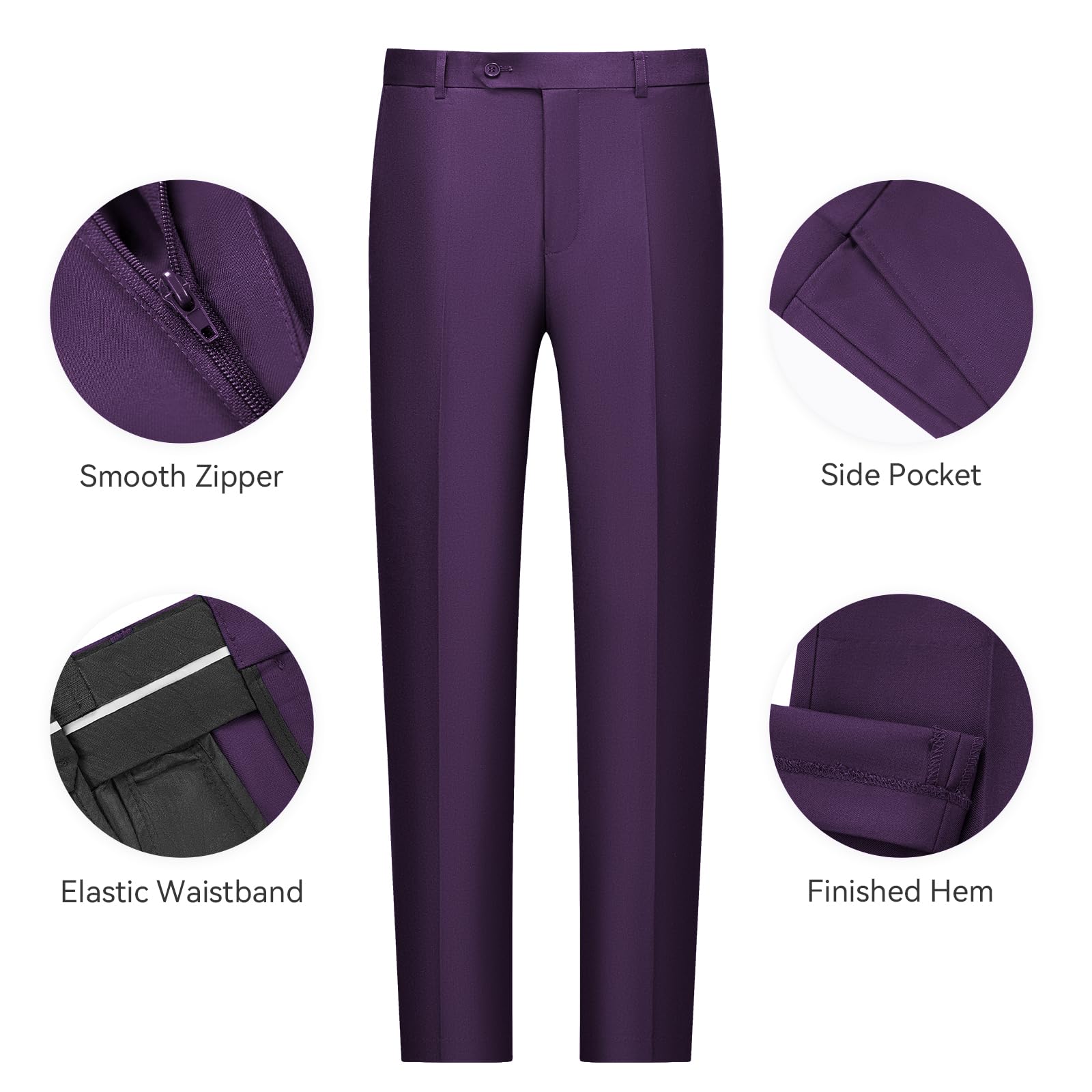 Foto 7 pulgar | Traje De Esmoquin Ween Charm De 3 Piezas, Ajustado, Morado, Para Hombre - Venta Internacional.