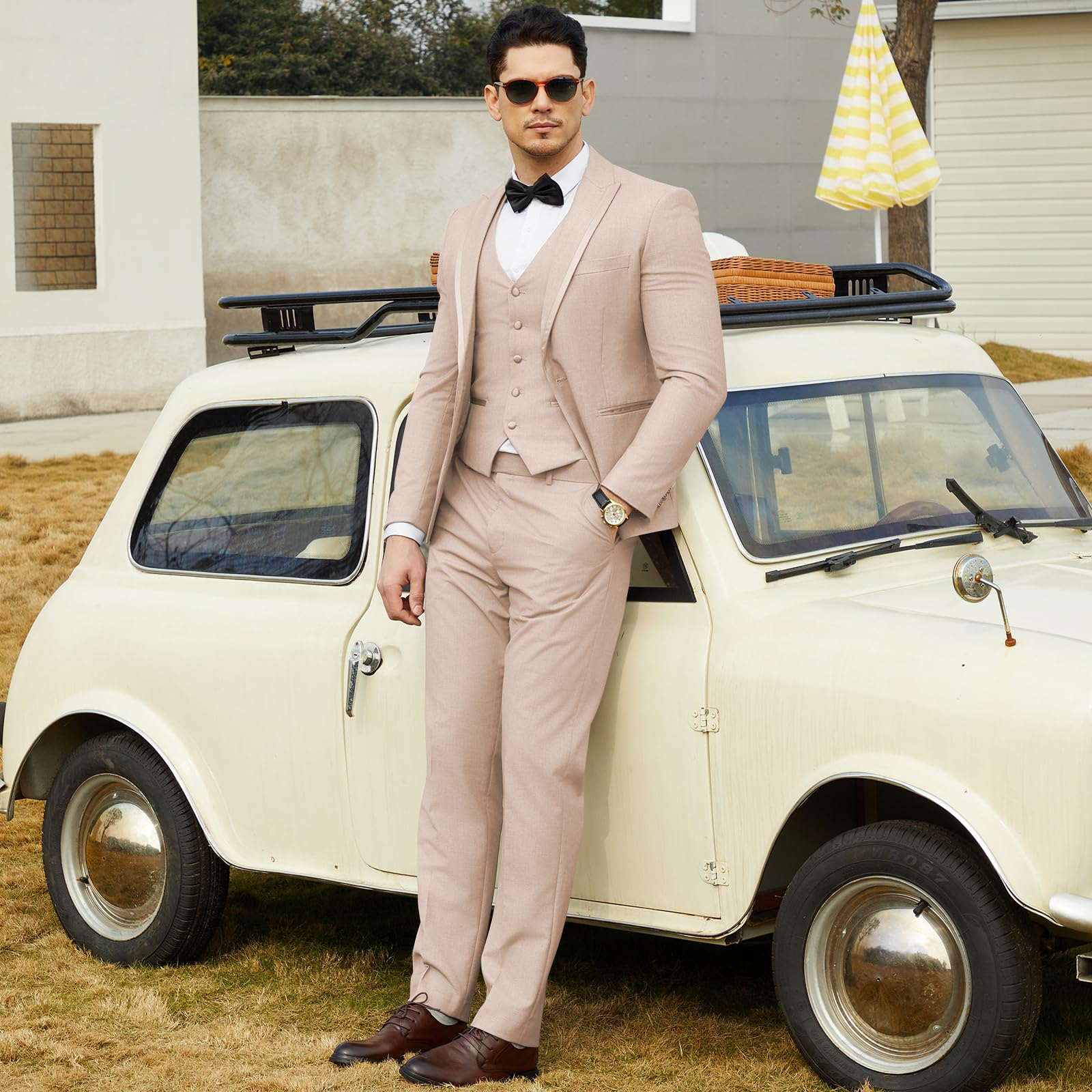 Foto 3 | Traje De Esmoquin Ween Charm De 3 Piezas, Ajustado, Formal, Para Hombres De Negocios - Venta Internacional.
