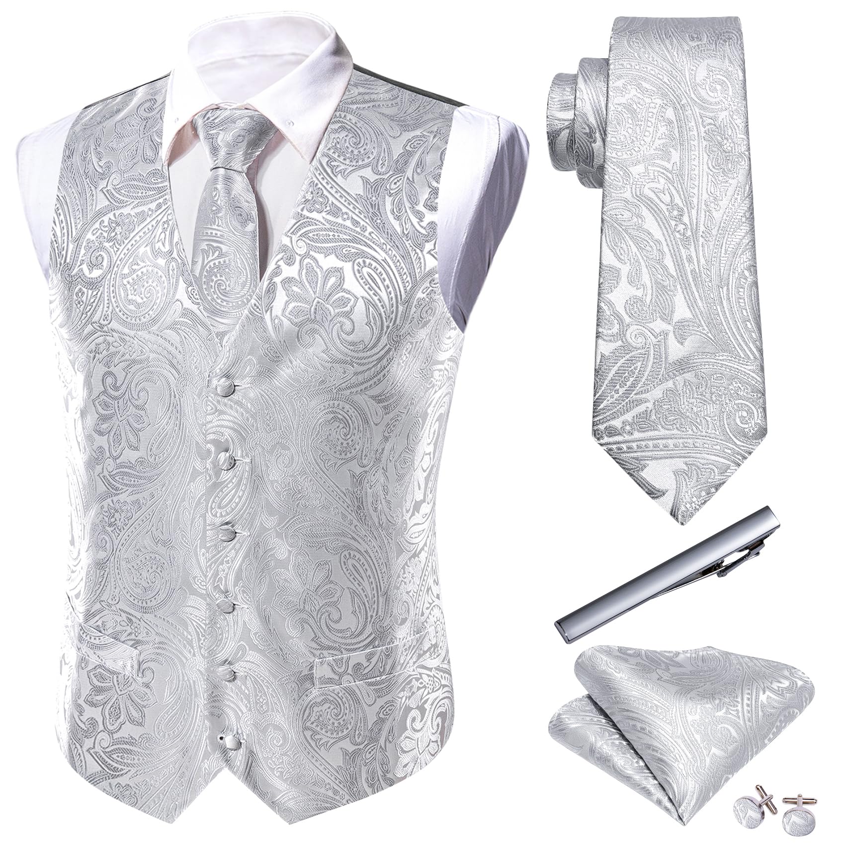 Foto 2 pulgar | Conjunto De Chaleco, Chaleco Y Corbata, Vestido De Novia Barry.wang Flower - Venta Internacional.