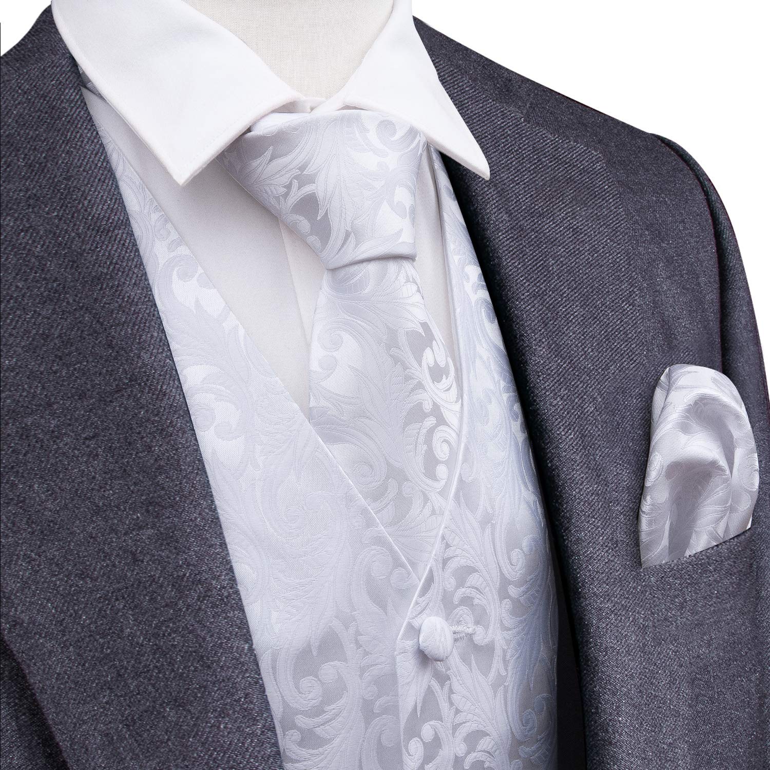 Foto 5 pulgar | Conjunto de Chaleco Barry.wang Paisley Jacquard de Seda 5 Unidades para Hombre - Venta Internacional
