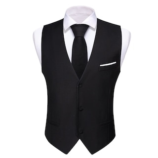 Foto 3 | Conjunto De Chaleco Barry.wang Para Hombre, Negro, Formal, De Negocios, Ajustado - Venta Internacional.