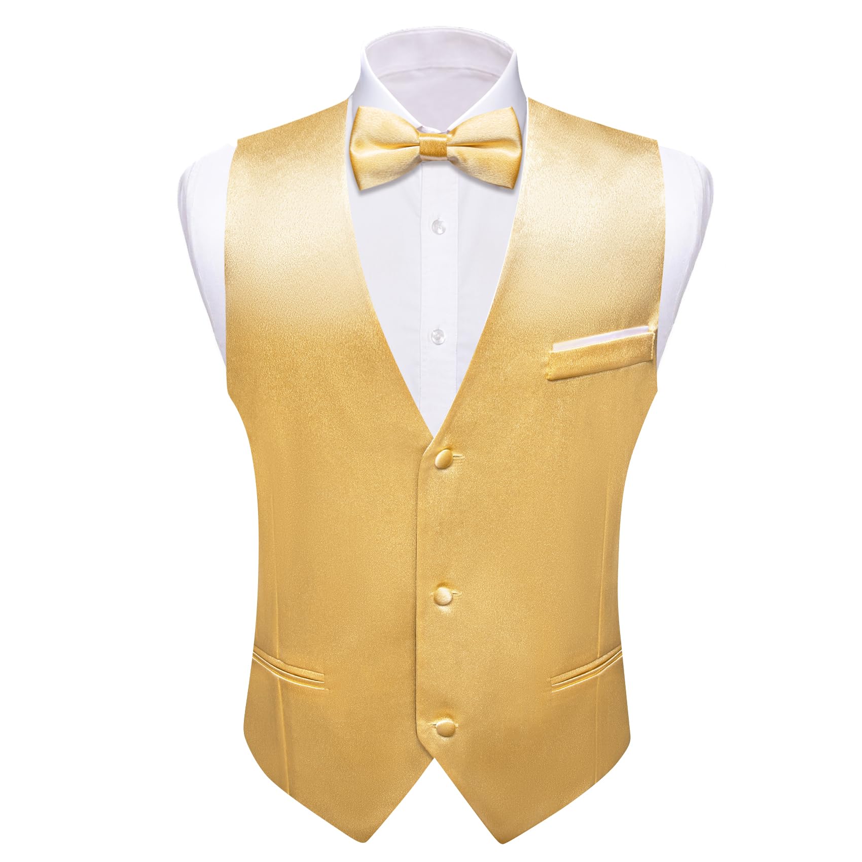 Foto 3 | Conjunto De Chaleco Barry.wang Para Hombre, Dorado Y Amarillo, Formal, Formal - Venta Internacional.