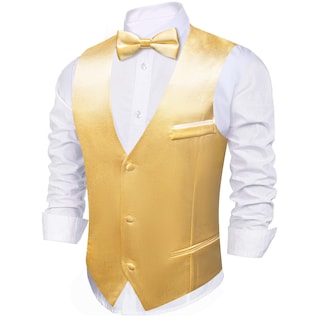Foto 5 | Conjunto De Chaleco Barry.wang Para Hombre, Dorado Y Amarillo, Formal, Formal - Venta Internacional.