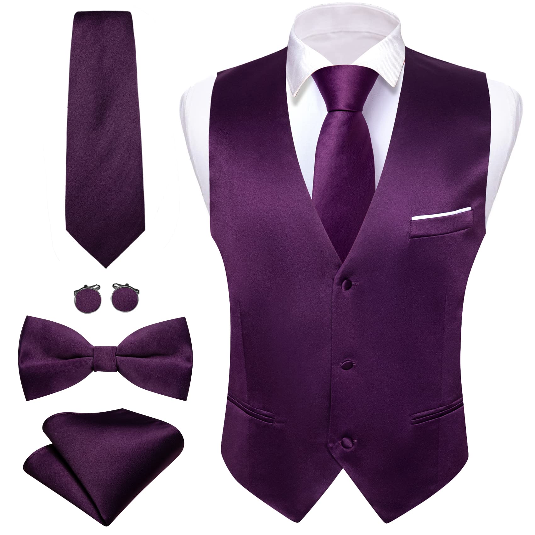 Foto 2 pulgar | Conjunto De Chaleco Barry.wang Para Hombre, Color Morado, Formal, De Negocios - Venta Internacional.