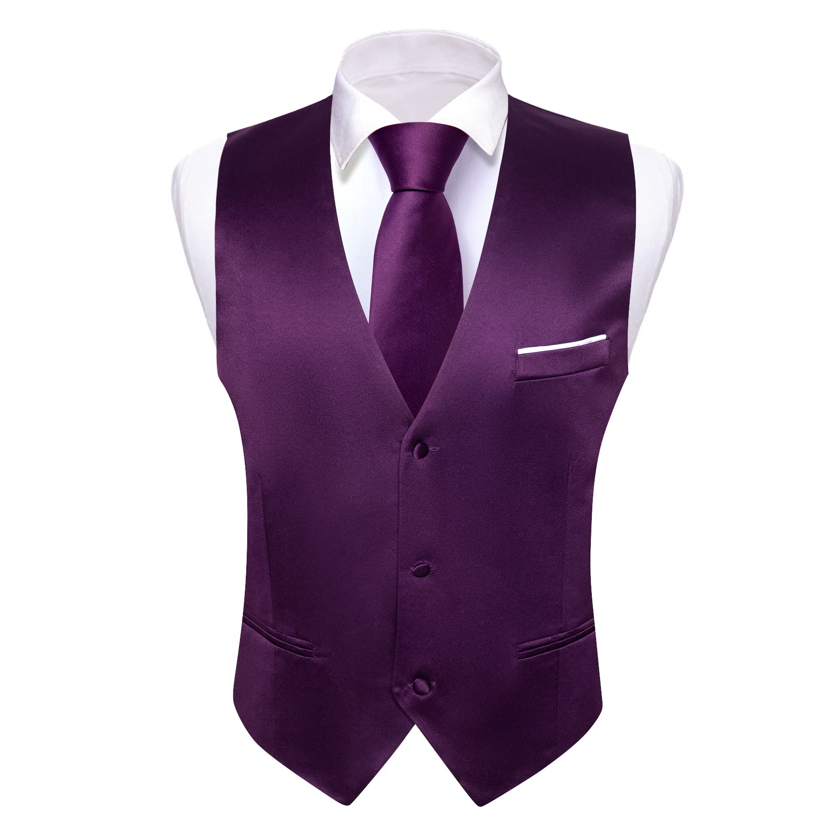 Foto 4 pulgar | Conjunto De Chaleco Barry.wang Para Hombre, Color Morado, Formal, De Negocios - Venta Internacional.