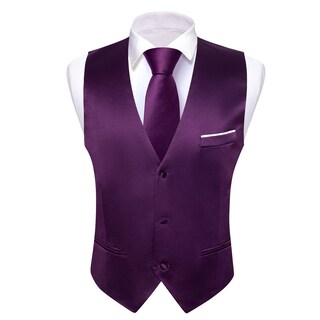 Foto 3 | Conjunto De Chaleco Barry.wang Para Hombre, Color Morado, Formal, De Negocios - Venta Internacional.
