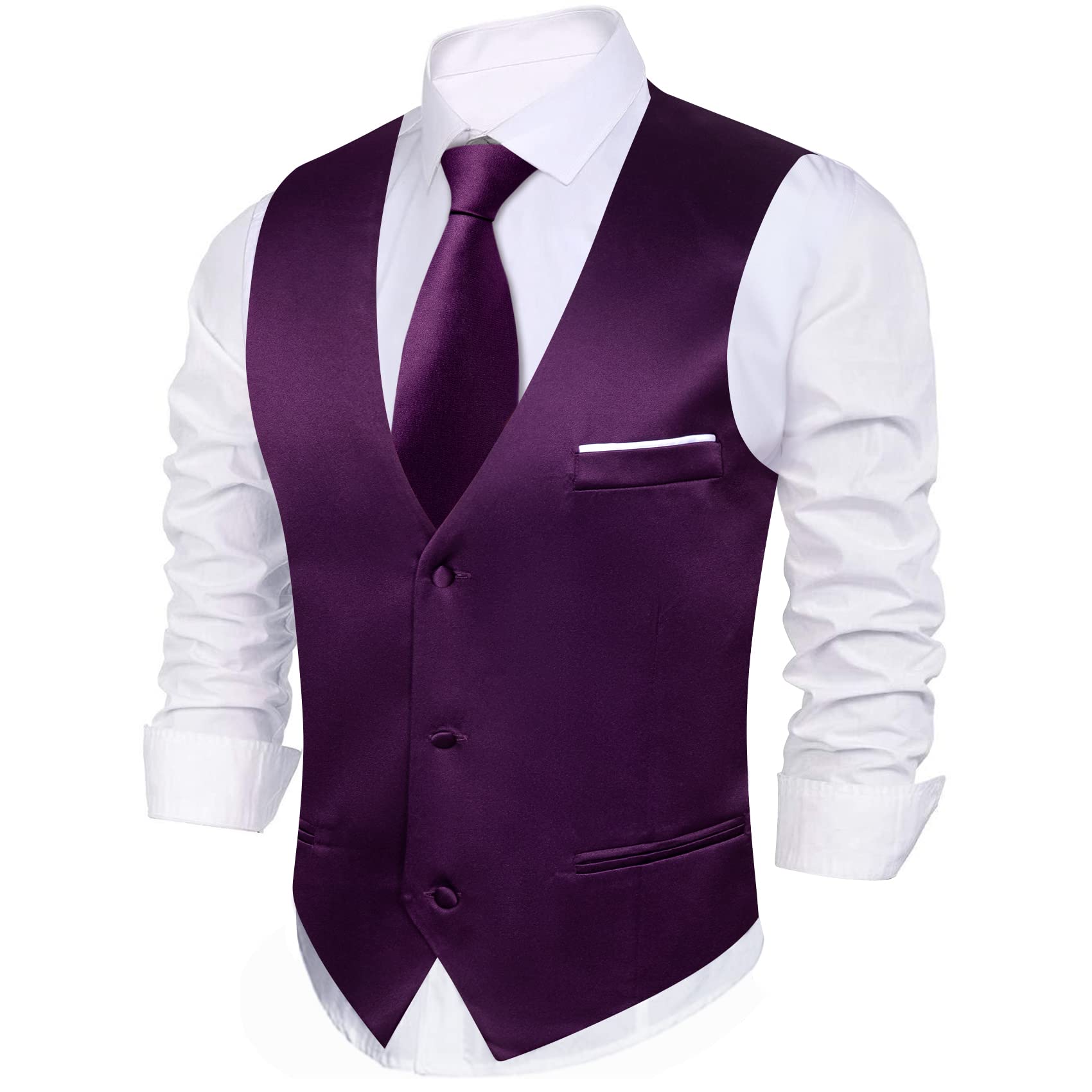 Foto 5 pulgar | Conjunto De Chaleco Barry.wang Para Hombre, Color Morado, Formal, De Negocios - Venta Internacional.