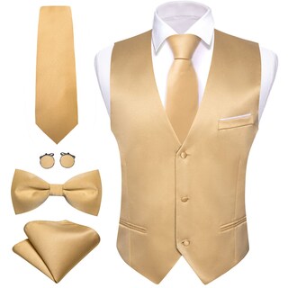 Foto 1 | Conjunto De Chaleco Barry.wang Para Hombre, Dorado, Formal, De Negocios, Ajustado - Venta Internacional.