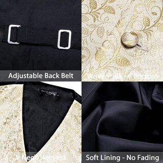 Foto 7 | Conjunto De Chaleco Barry.wang En Jacquard De Seda Beige Para Hombre - Venta Internacional.