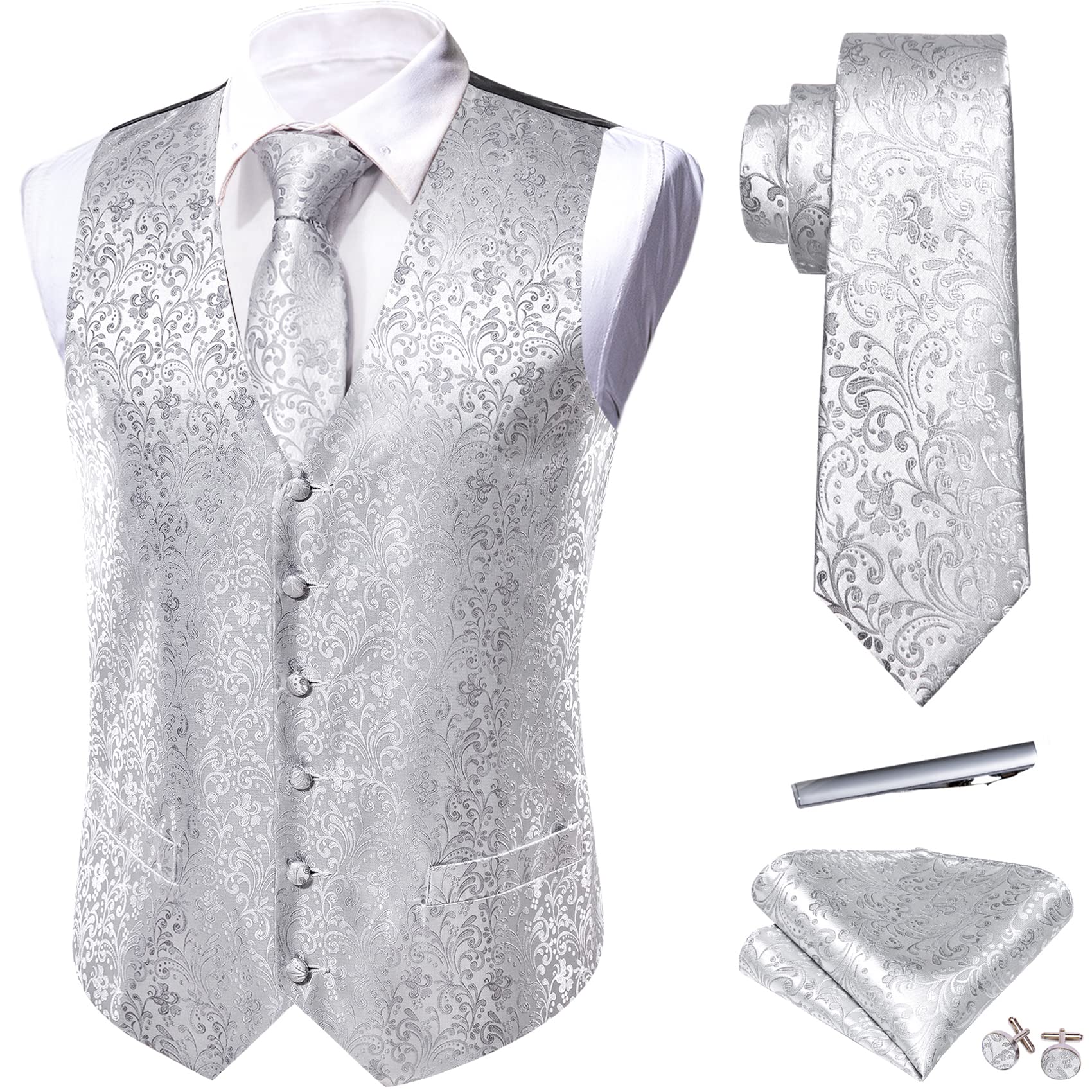Foto 4 pulgar | Set de Chaleco Barry.wang Gris para Hombre 5 Unidades - Venta Internacional
