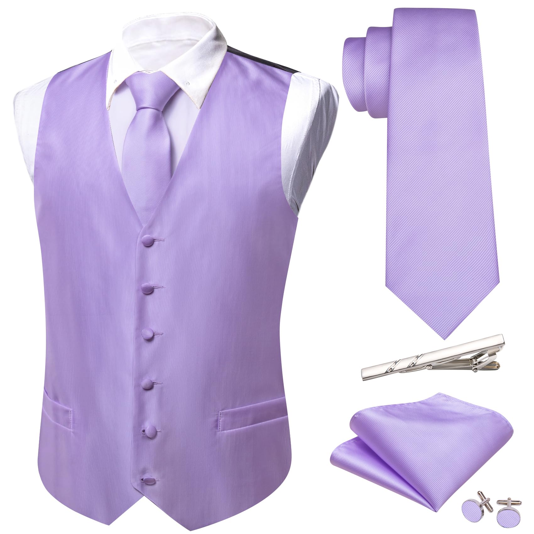 Conjunto De Chaleco Barry.wang Para Hombre, Cachemir Y Seda Con Flores, Jacquard - Venta Internacional.