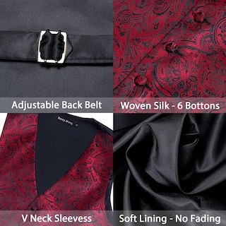 Foto 7 | Conjunto De Chaleco Barry.wang Paisley De Seda Jacquard Para Hombre - Venta Internacional.