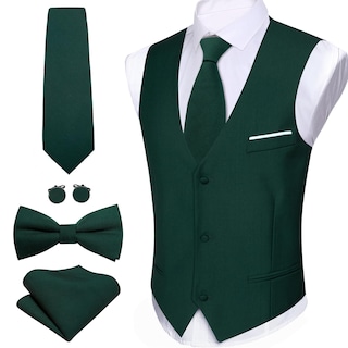 Foto 5 | Conjunto De Chaleco Barry.wang Para Hombre, Corte Ajustado, Verde Esmeralda - Venta Internacional.