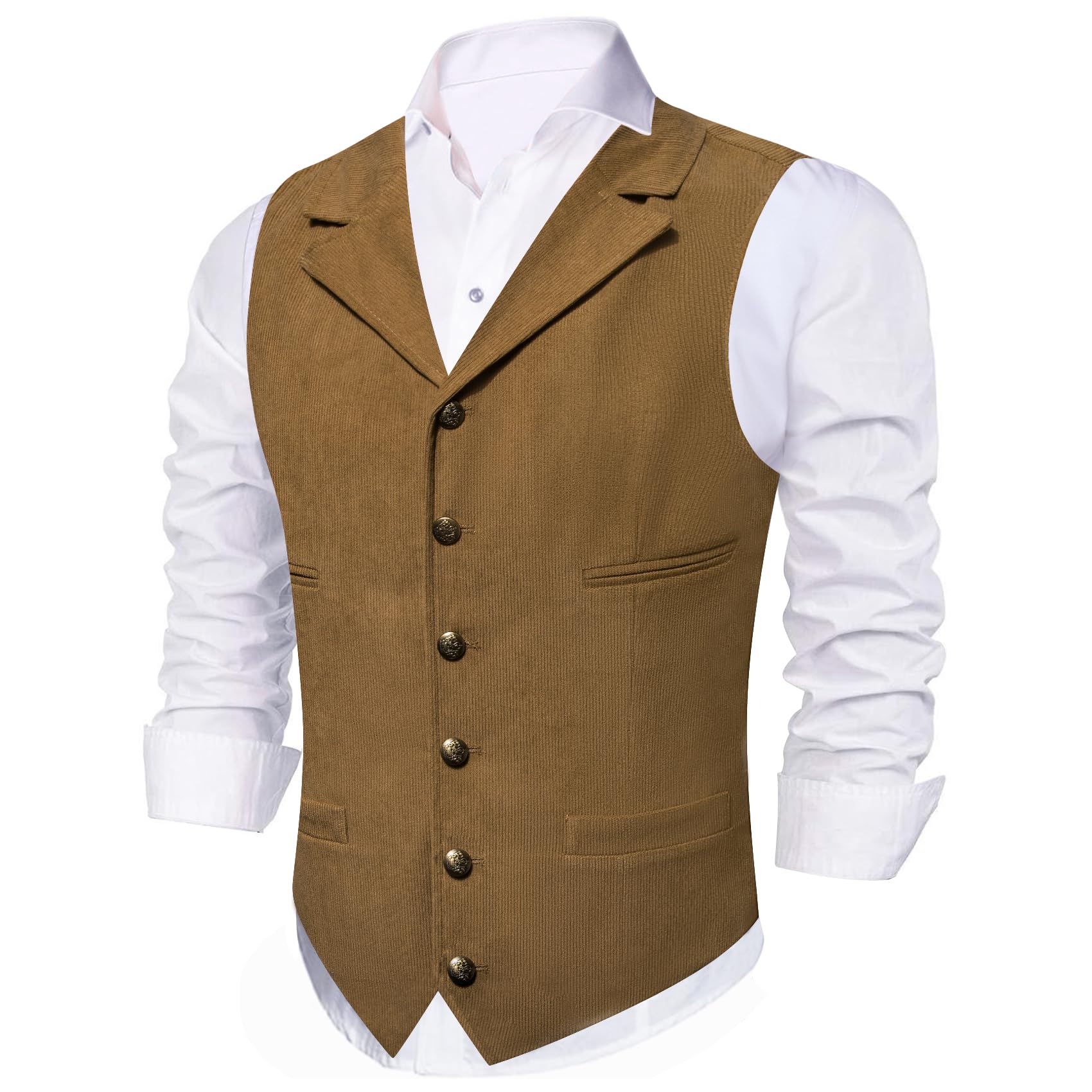 Chaleco Barry.wang De Pana Para Hombre, Cuello En V, Estilo Vaquero, Corte Ajustado - Venta Internacional.