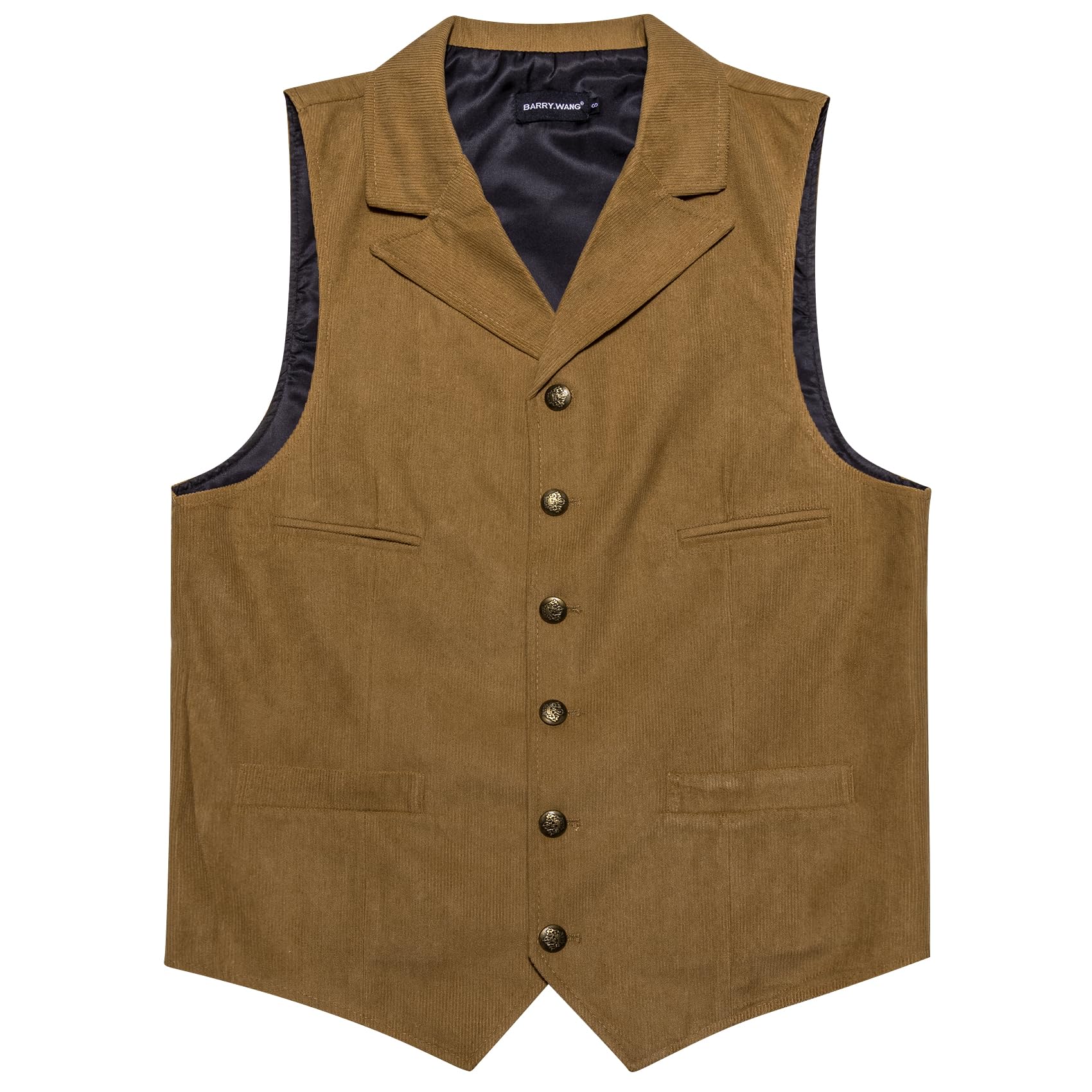 Foto 5 | Chaleco Barry.wang De Pana Para Hombre, Cuello En V, Estilo Vaquero, Corte Ajustado - Venta Internacional.