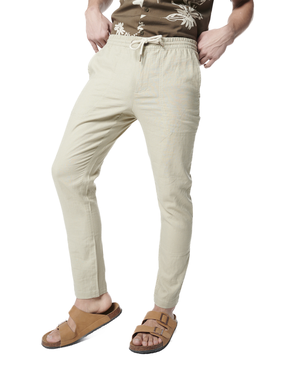 Foto 4 pulgar | Pantalón de Lino Generra 318302 color Beige para Hombre