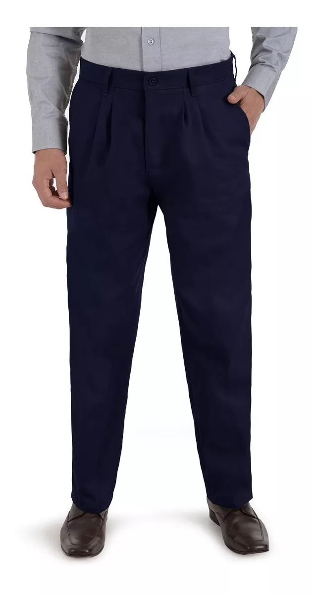 Pantalón de Vestir Uni color Azul para Hombre