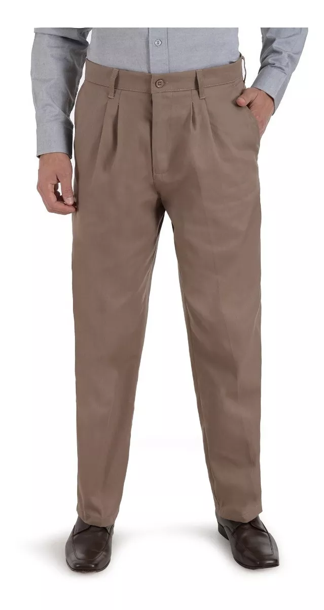 Pantalón de Vestir Uni color Marrón para Hombre