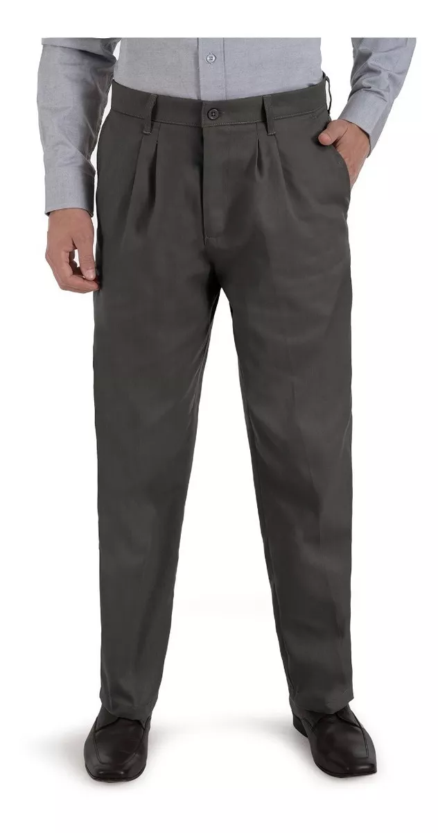 Pantalón de Vestir Uni color Gris para Hombre