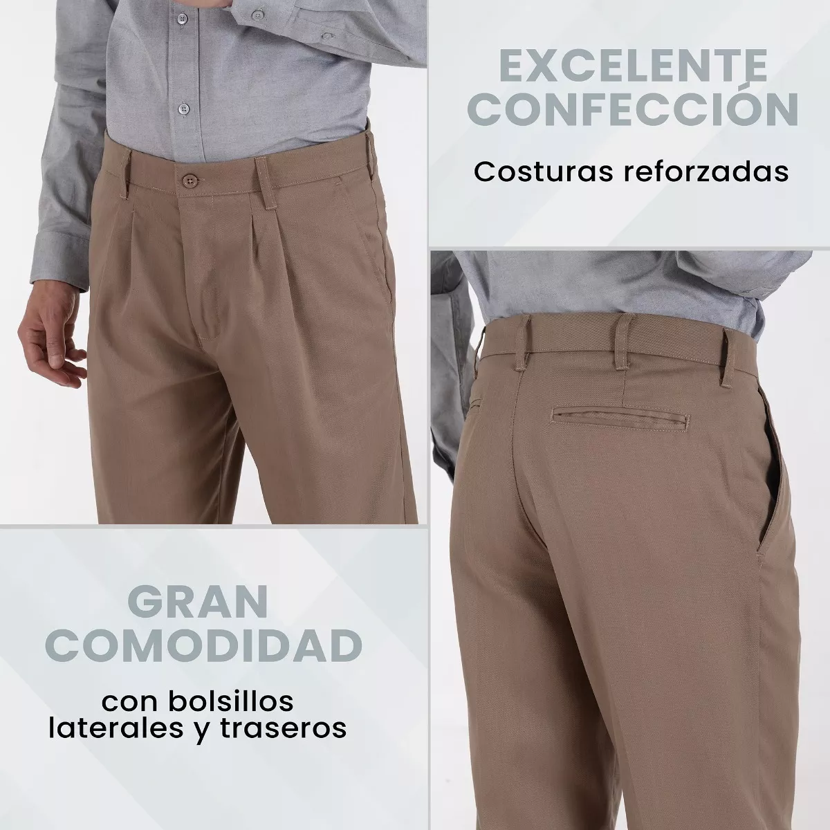 Foto 7 pulgar | Pantalón de Vestir Uni color Blanco para Hombre