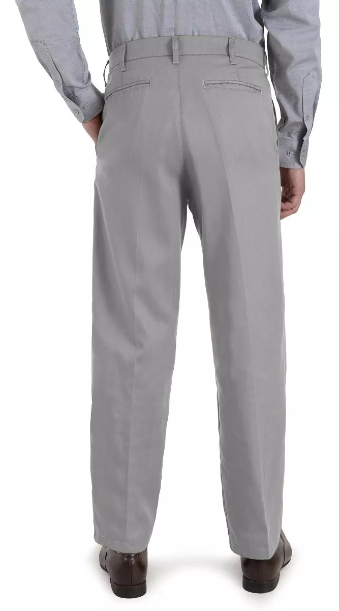 Foto 6 pulgar | Pantalon de Vestir Uni Casual de Gabardina con Pinzas y Bolsas