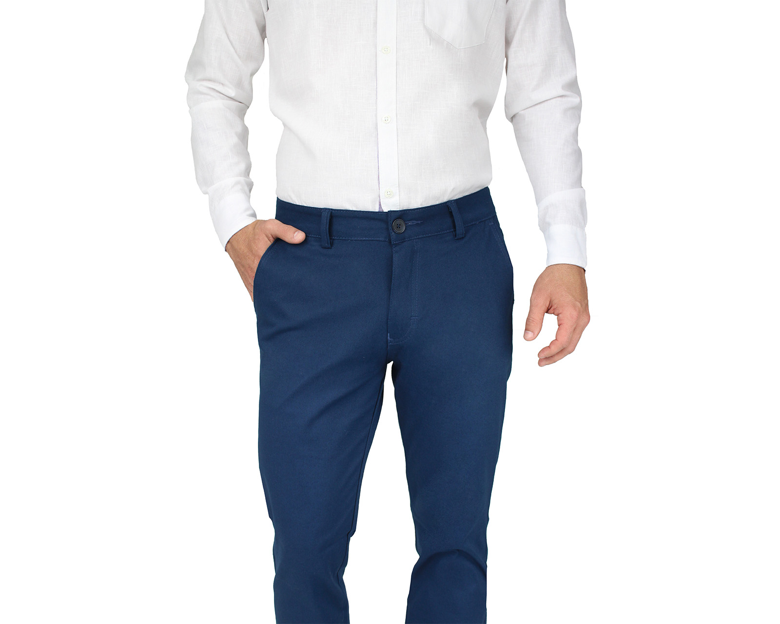 Foto 3 pulgar | Pantalón De Vestir Para Hombre Rams Cottons Modelo Cartagena Color Azul Plumbago Corte Slim Fit Stretch