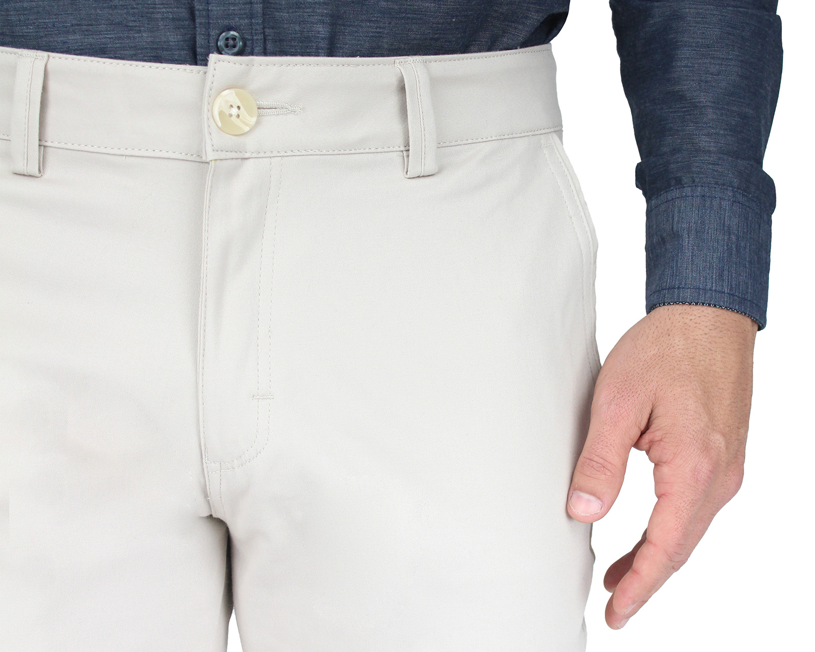 Foto 4 | Pantalón De Vestir Para Hombre Rams Cottons Modelo Cartagena Color Arena Corte Slim Fit Stretch