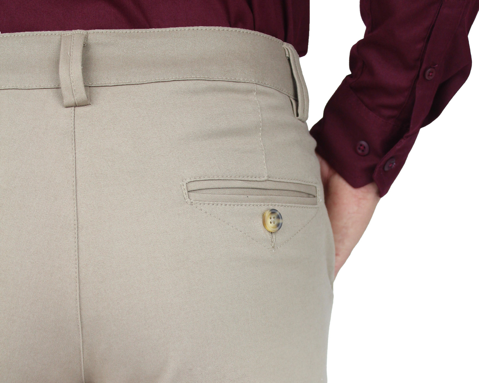 Foto 4 pulgar | Pantalón De Vestir Para Hombre Rams Cottons Modelo Cartagena Color Caki Corte Slim Fit Stretch