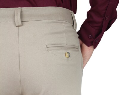 Foto 3 | Pantalón De Vestir Para Hombre Rams Cottons Modelo Cartagena Color Caki Corte Slim Fit Stretch