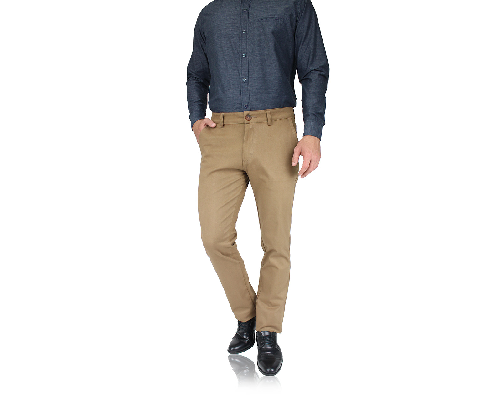 Foto 3 pulgar | Pantalón De Vestir Para Hombre Rams Cottons Modelo Cartagena Color Camel Corte Slim Fit Stretch