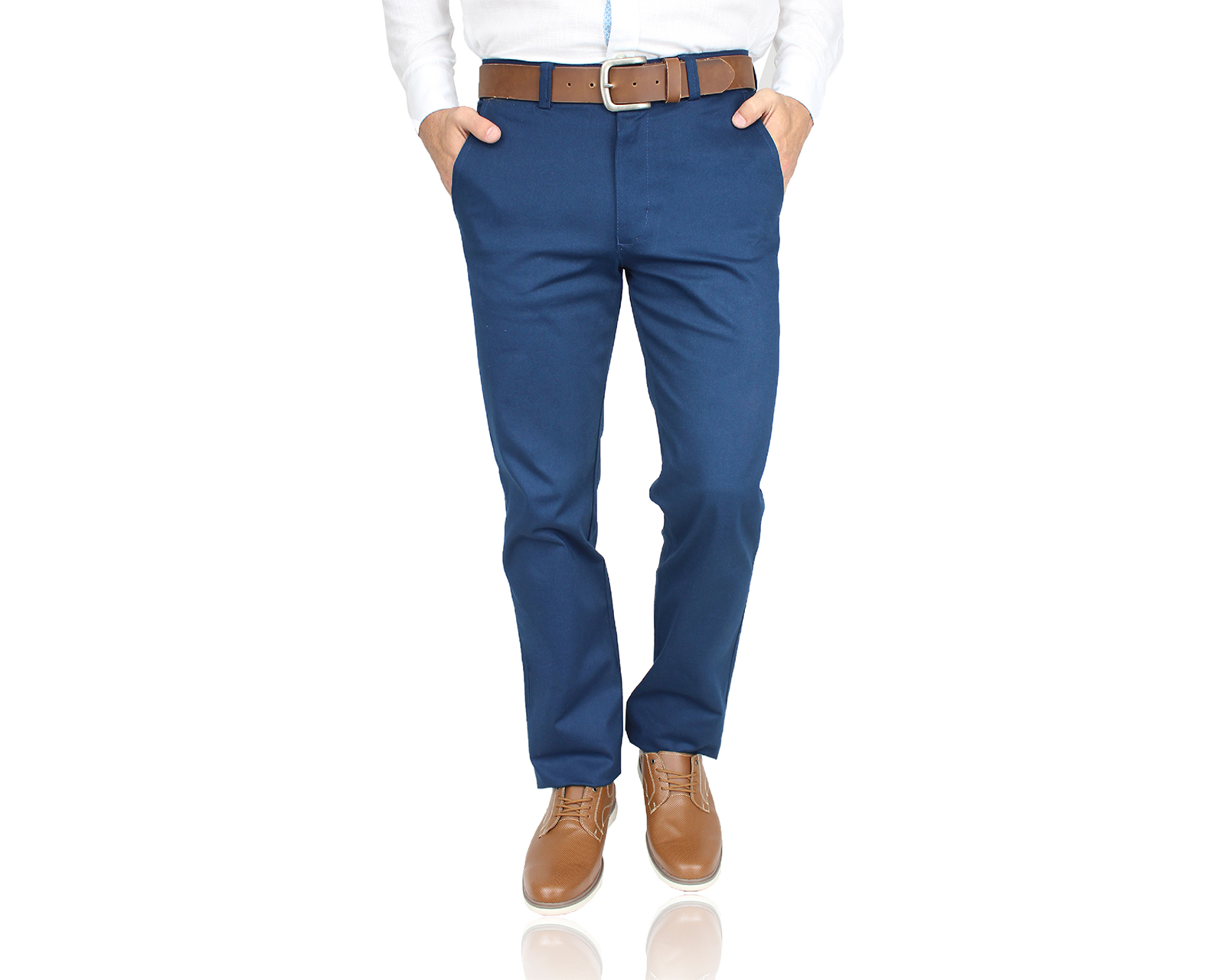 Pantalón de Vestir Rams Cottons Regularcut Azul Corte Regular para Hombre